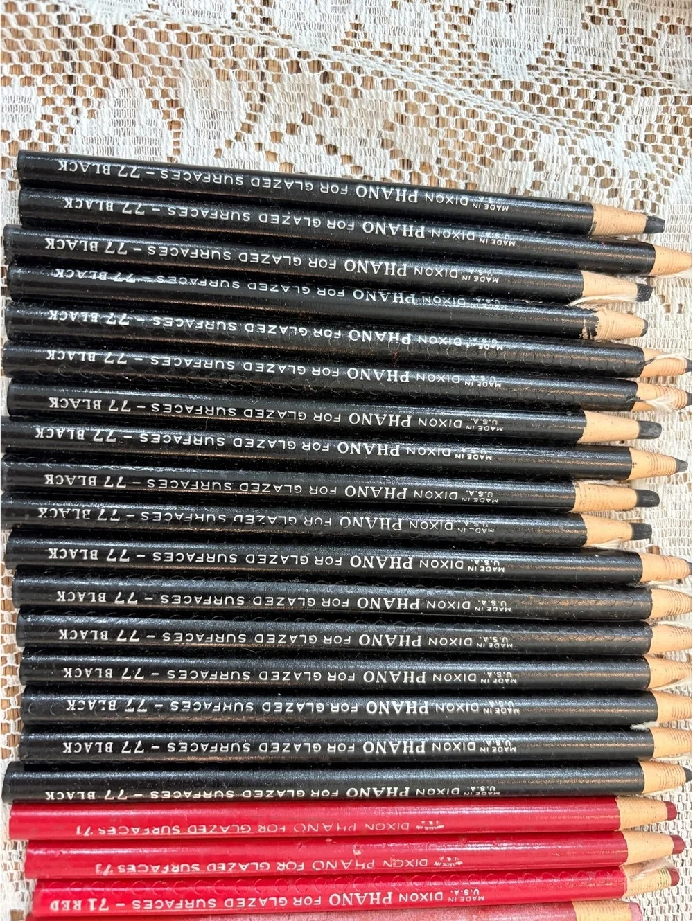 Vintage China Marker Grease Pencil Lot of 28 Dixon Phano Blaisdell NOS Black Red